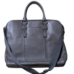 Fossil Dillon Pilot Bag Lead Gray crossbody messenger pebbled leather men's OS